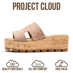 Project Cloud Women's | Genuine Leather Wedge Sandals | Memory Foam | Lightweight | Non-Slip - Mila