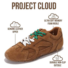 Project Cloud Women's | Genuine Leather Sneakers | Memory Foam | Lightweight | Anti-Slip - Roma