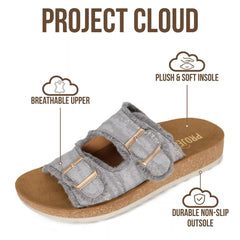 Project Cloud Women's | Womens Buckle Sandals | Plush and Soft Insole | Lightweight | Non-Slip - Light
