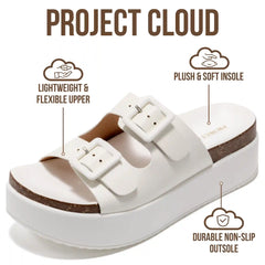 Project Cloud Women's | Wedge Platform Sandals | Eco-Leather Upper | Memory Foam | Non-Slip - Softy