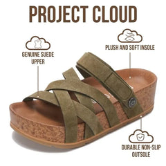 Project Cloud Women's | Platform Sandals Women | Plush and Soft Insole | Lightweight | Non-Slip - Pacifica