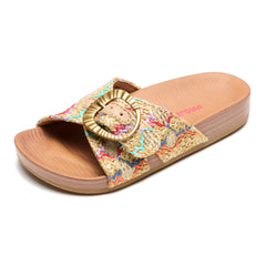 Project Cloud Kids | Eco-Leather Adjustable Buckle Toddler Slides | Plush & Soft Insole | Lightweight | Non-Slip - Beaming Kids