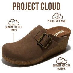 Project Cloud Women's | Genuine Suede Mules | Soft Insole | Lightweight | Non-Slip - Fiona