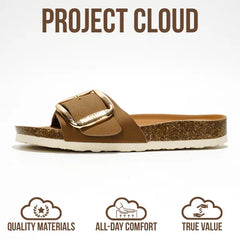 Project Cloud Women's | 100% Genuine Leather Women Sandals | Memory Foam | Lightweight | Non-Slip - Mykonos