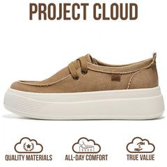 Project Cloud Women's | Canvas Platform Loafers | Smart Foam Insole | Lightweight | Non-Slip - Dana