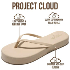 Project Cloud Women's | Summer Thong Sandals for Women 2026 | Memory Foam | Lightweight | Non-Slip - Elevation