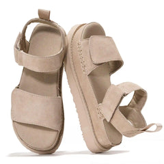 Project Cloud Women's | Genuine Leather Platform Sandals | Memory Foam | Lightweight | Non-Slip - Bronzestar
