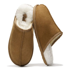 Project Cloud Men's | Genuine Sheepskin Upper House Slippers | Memory Foam | Lightweight | Non-Slip - Colin