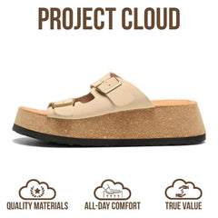 Project Cloud Women's | 100% Genuine Leather Platform Sandals for Women | Plush & Soft Insole | Lightweight | Non-Slip - Barcelona