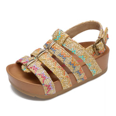 Project Cloud Kids | Strappy Summer Dressy-Casual Wedge | Hook-&-Loop | Lightweight | Non-Slip - Puffer Kids