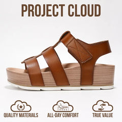 Project Cloud Women's | Eco-Leather Upper Wedge Sandals | Lightweight | Non-Slip - Phased