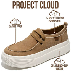 Project Cloud Women's | Canvas Platform Loafers | Smart Foam Insole | Lightweight | Non-Slip - Dana