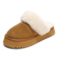 Project Cloud Women's | 100% Genuine Suede Platform Slippers | Memory Foam | Non-Slip - Viki